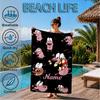 Custom Name Cowardly Dog Adventure Beach Towel Microfiber Beach Towel, Lightweight and Quick-Dry, for Summer Travel, Swimming Pool Gift