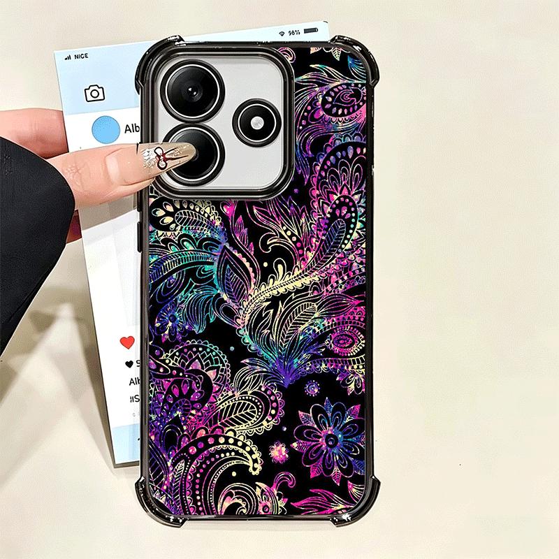 Mandala Sunflower Dreamy Style Plating Phone Case For Xiaomi Poco X5 X6 X7 X8 Pro Max F8 Ultra F7 M8 M7 M5S Redmi 15C 15 14C 13C