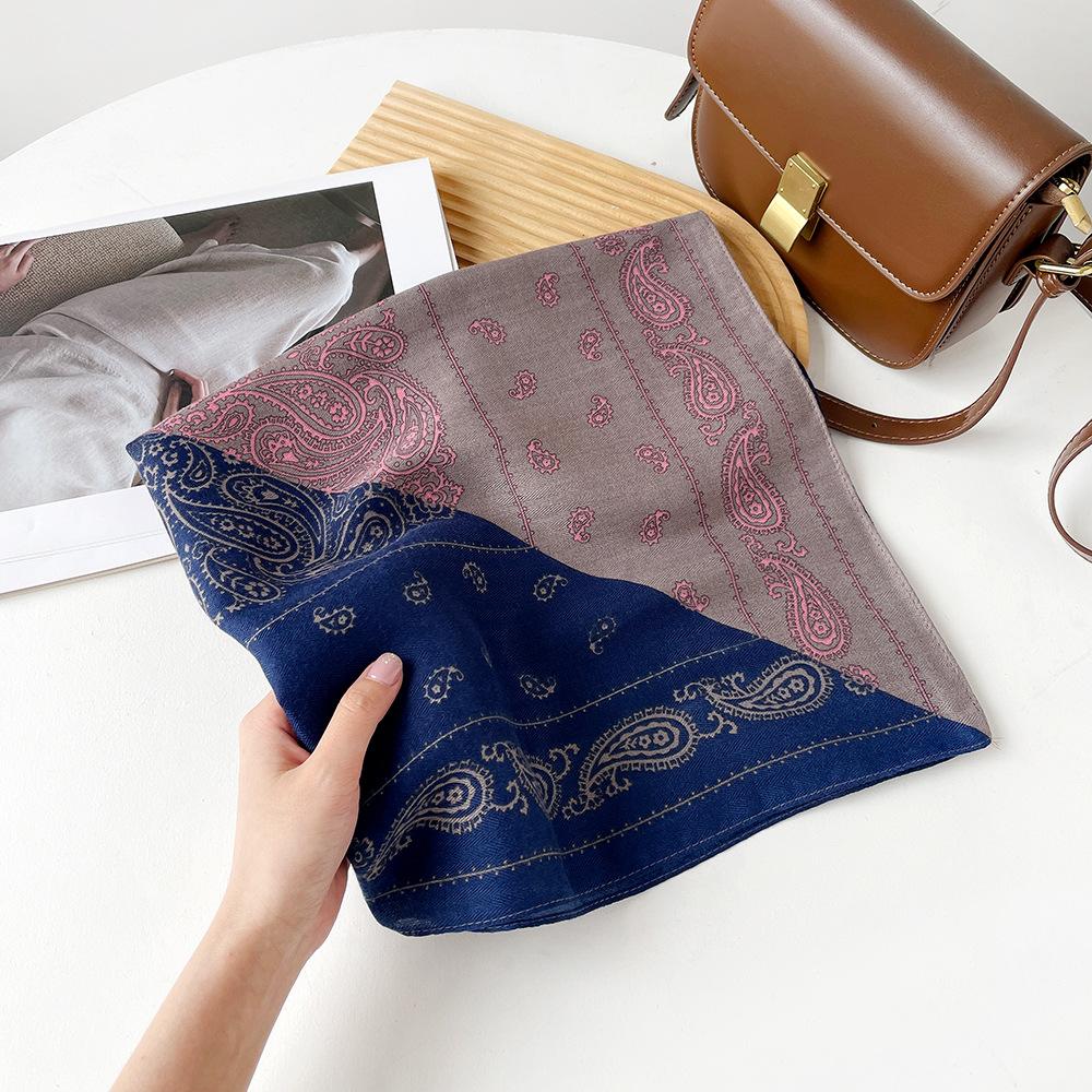 Fashion Versatile Herringbone Square Scarf Women Vintage Pattern All Season Neck Scarf
