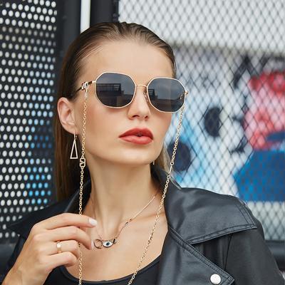 Chain Sunglasses Women's New Net Red Same Anti Drop Chain Rope Same Irregular Sunglasses Women's Trend