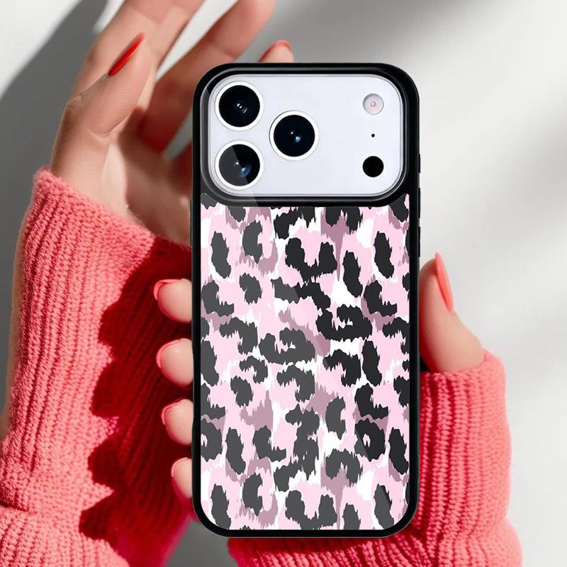 Leopard Skin Phone Case for iPhone 17 16 15 14 13 Pro Max Back Cover for 12 11 Pro Coque