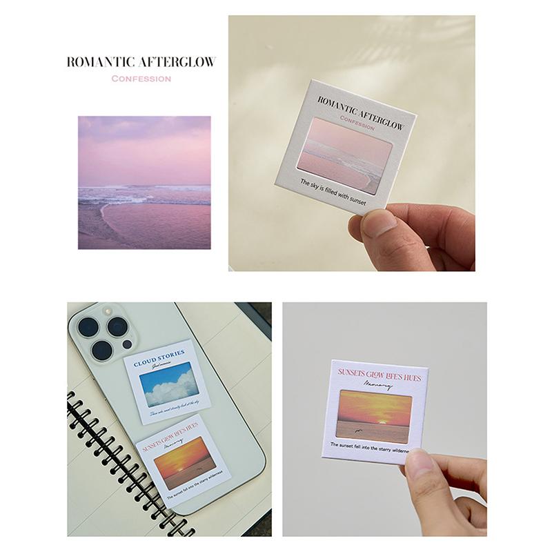 Translucent Landscape Film Bookmark Aesthetic Book Page Reading Accessories Diy Decorative Card Pendant Keychain