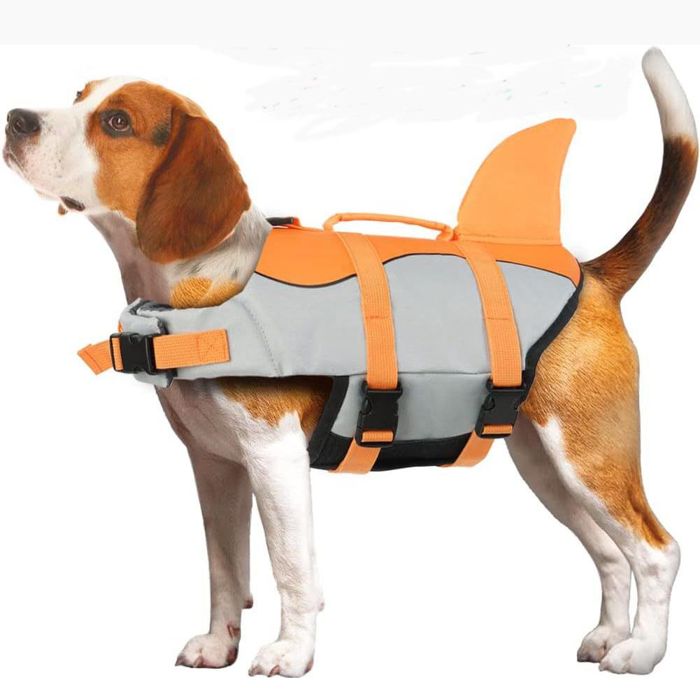 Lifevest for Dogs Super Buoyancy Mermaid Shark Dog Life Jacket for Small Large Dogs Reflective Safe Puppy Swimsuit with Handle