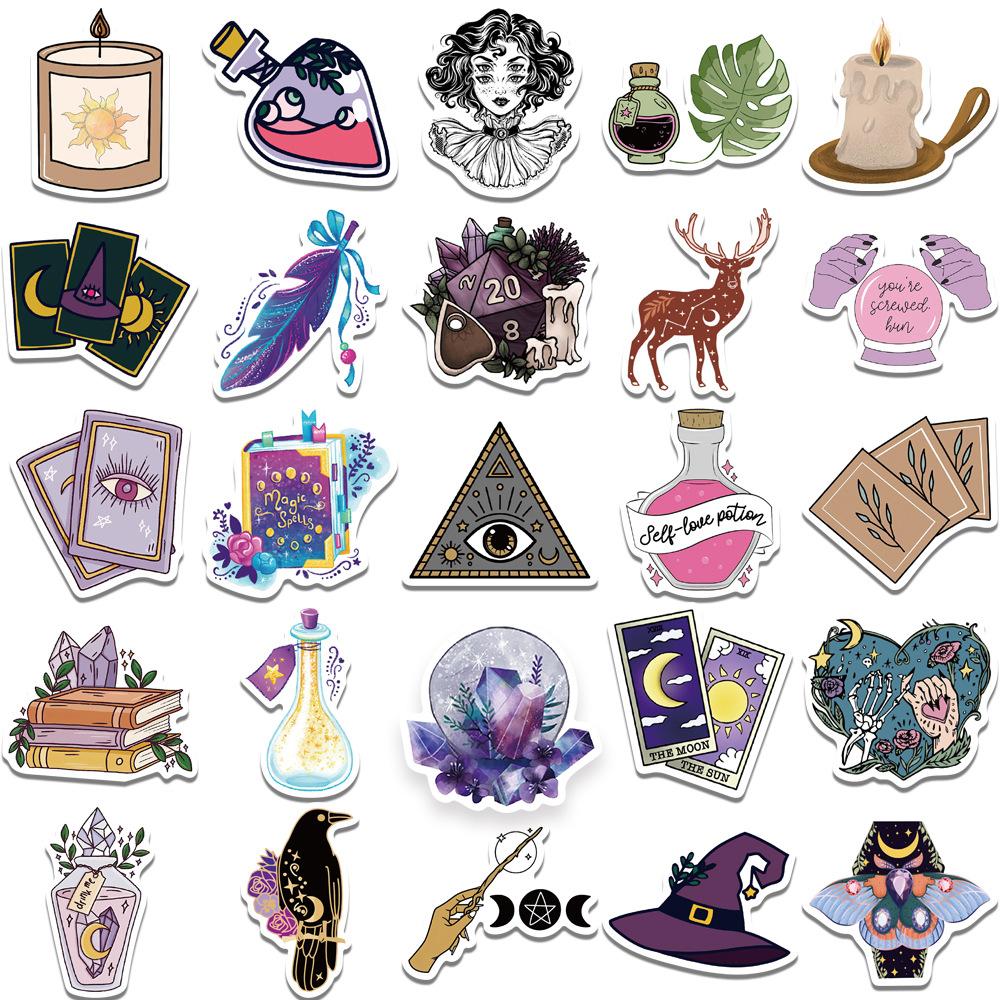 50pcs Magic Witch Beauty Art Cartoon Sticker DIY Phone Laptop Luggage Skateboard Graffiti Decals