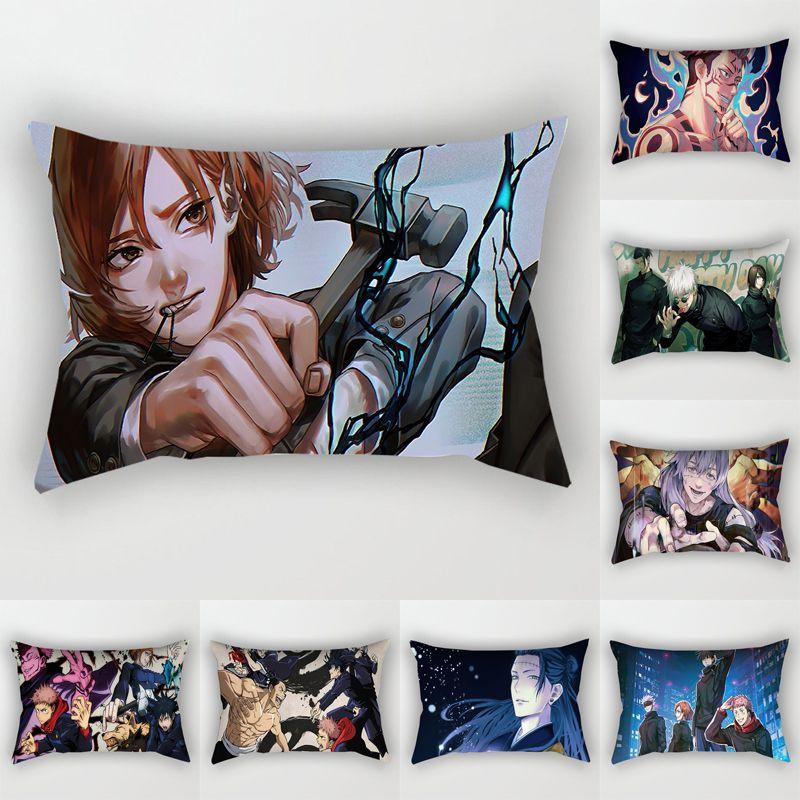 Brightly Colored Jujutsu Kaisen Anime Cushion Cover Ideal For Modern Home Decoration
