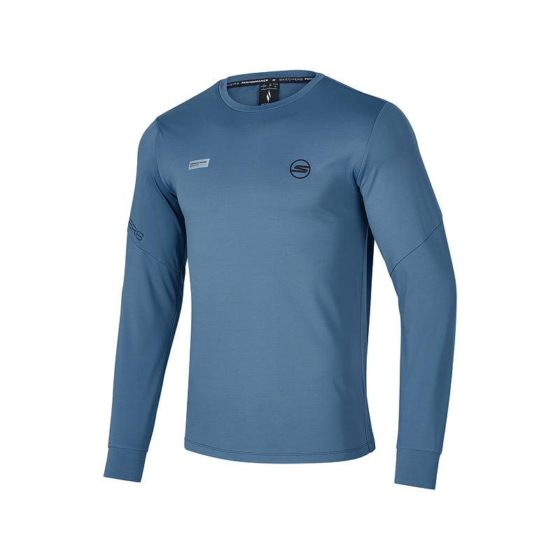 Skechers Godri Breathable Comfortable Fashion Sports Crew Neck Sweatshirt Men sweatshirt Horizon-Blue P424M031-02X6 S