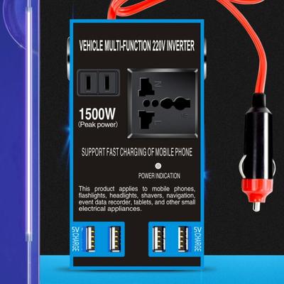 Portable Universal Car Inverter 1500W DC 12V/24V To 220V Power Adapter Multifunction High Power Car Converter For Cars/trucks