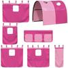 Curtains for Mezzanine Bed - VIDAXL - Tunnel Included - Storage Pockets - Pink Polyester