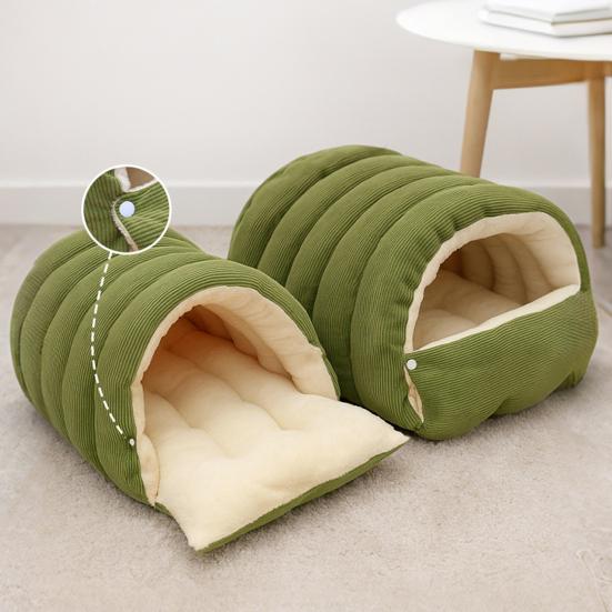 Pet House Bed Non-Slip Base Removable Washable Cover Cave Design Washable Cat Bed with Zipper Indoor Outdoor Portable Nest