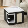 Cat House with Scratching Surface Square Shape Bed Breathable Animal