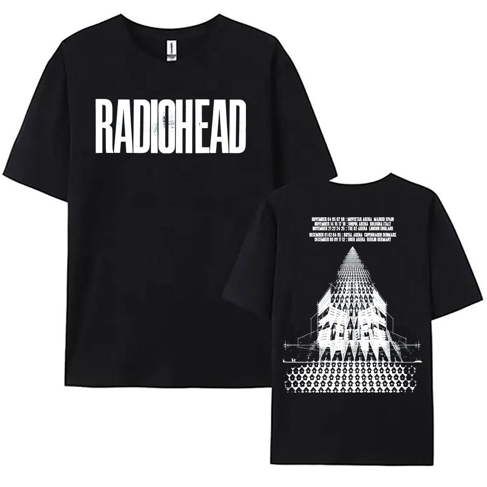 Rock Band Radiohead Tour 2025 Tshirts Cotton Fashion Short Sleeve Female T-shirt Casual O-neck Unisex Streetwear Printing Tees