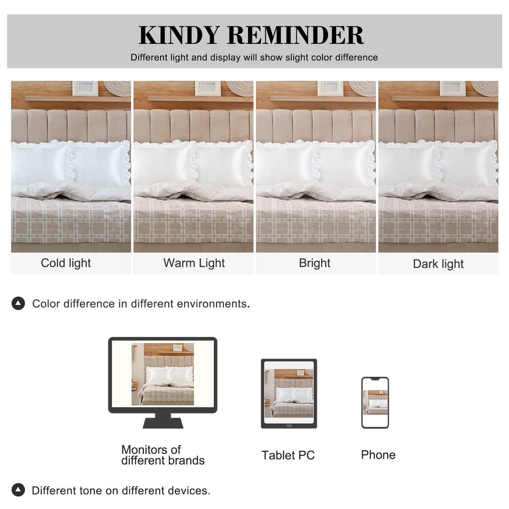 PiccoCasa Pillowcase Satin Ruffle Cool Rayon Envelope Style Cool To the Touch Pillowcase Set of 2 Silky Soft Pillowcase Plain Odor Resistant Beautiful