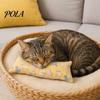 Soft Cat Pillow Toy Cuddle Toy, Catnip with Silver Vine, Crinkle Kitten Kicker Rustling Scratch Cute Print Snuggle for Indoor Cats Biting Kicking