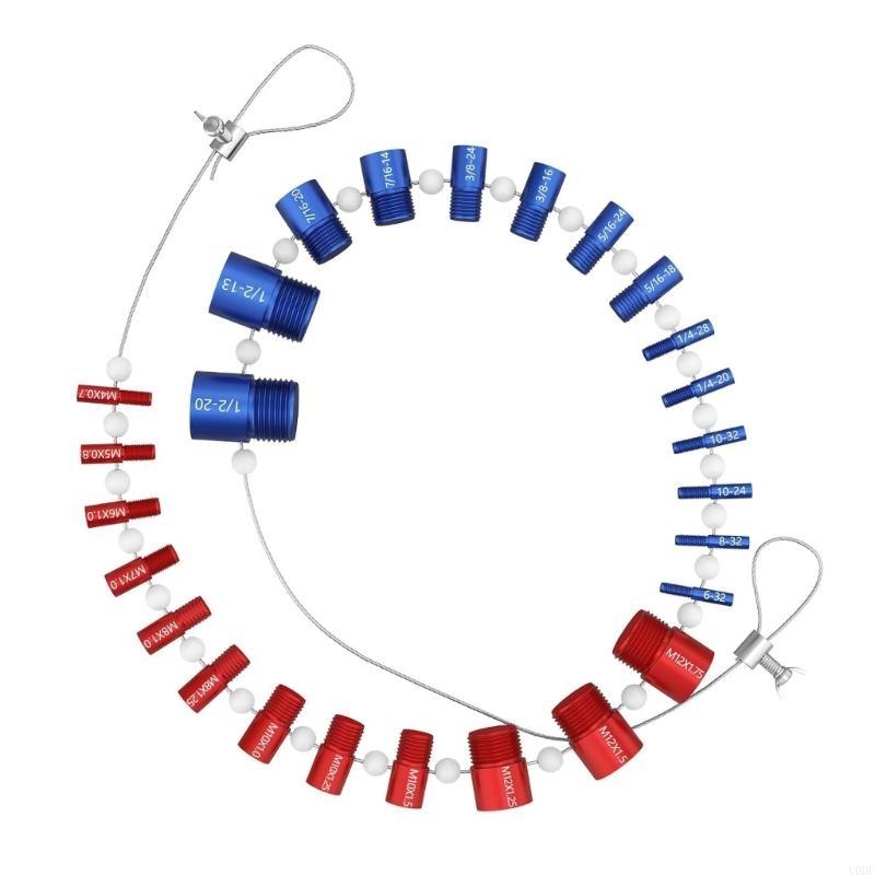 Набор калибров резьбы болтов и гаек из алюминия, 26 шт., метрические и дюймовые China Mainland