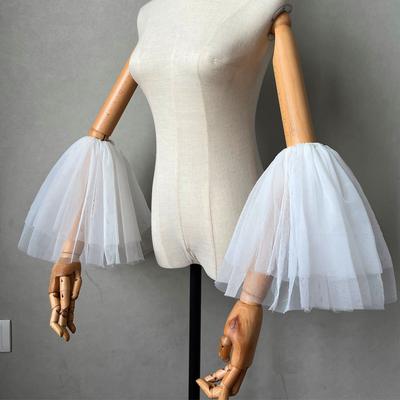 Detachable Tulle Puff Sleeve Arm Warmers – Off-Shoulder Bridal Accessory for Wedding, Photo Shoot & Evening Gown