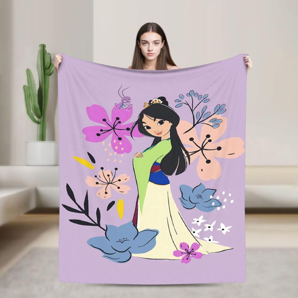 Mulan Mushu Flannel Blanket Winter Super Warm Bedding Throws for Kids Home Decor Graphic Bedspread Sofa Bed Cover