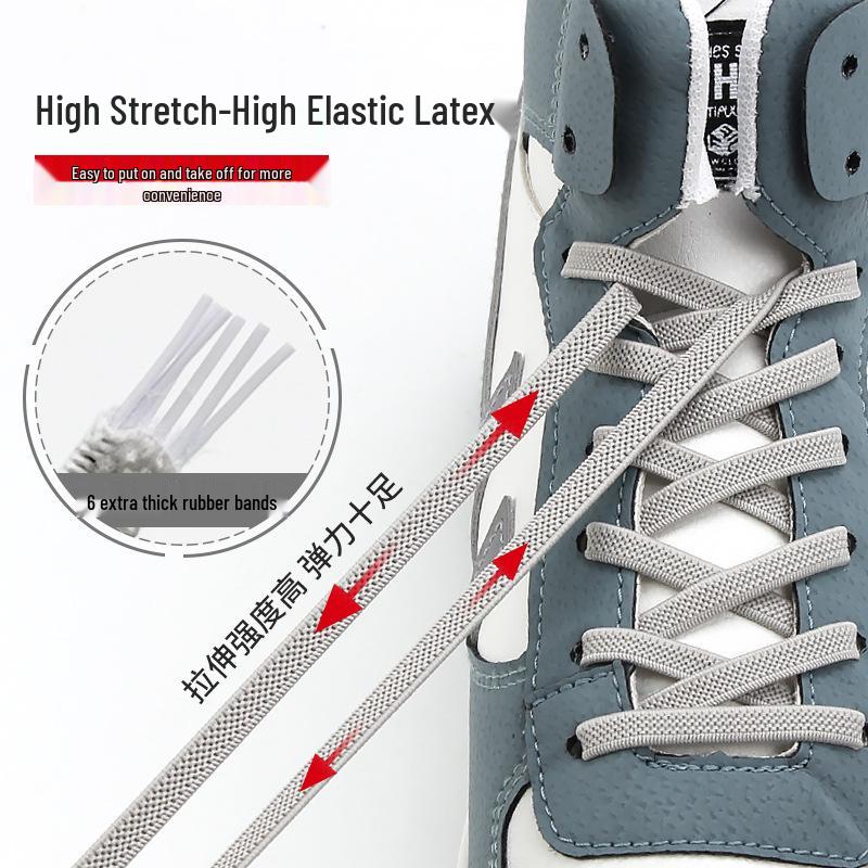 Creative No-Tie Shoelaces: Elastic Laces with Metal Buckle for Kids & Adults