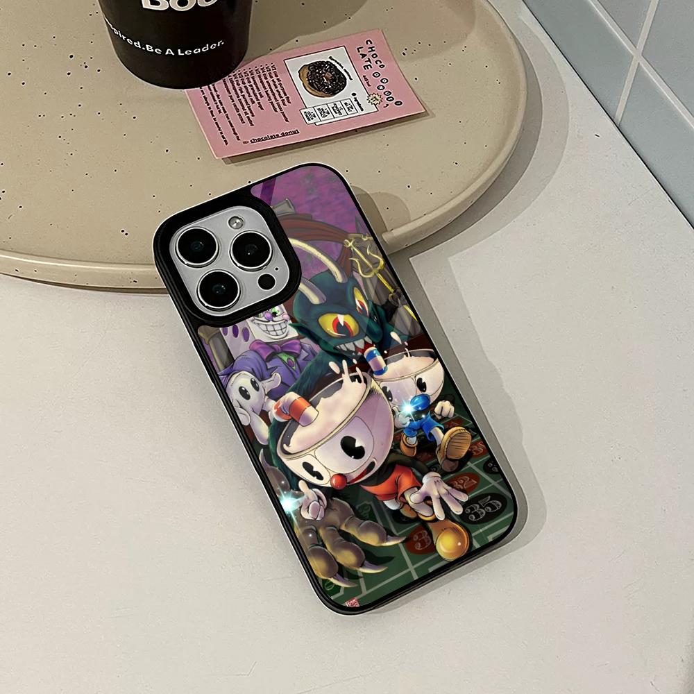 Cute Game Cuphead Phone Case for Iphone 17 16 15 14 Air 13 12 11 Pro Max Mini Plus Fundas Shell PC+TPU Cover