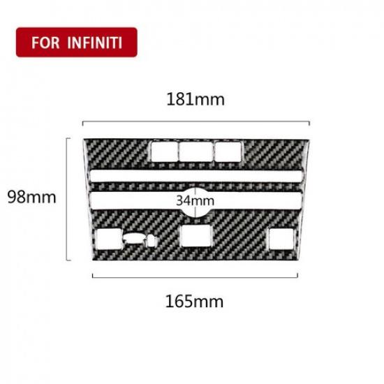 Carbon Fiber Interior CD Panel Frame Trim Cover Fits Infiniti Q50 Q60 2014-