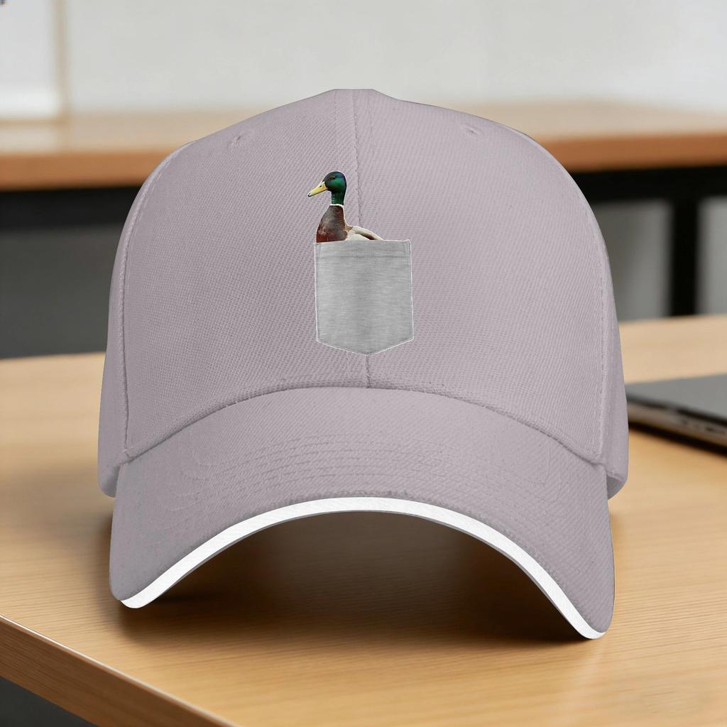 Your Pocket Funny Mallard Duck Peeking Ou Baseball Cap Vintage Female Male Design Hiking Fishing Baseball Caps Gift Idea