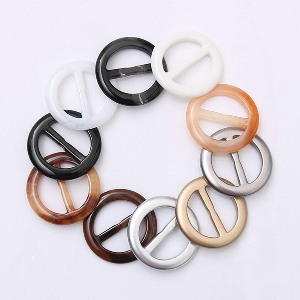 FOMIYES 20pcs Tee Shirt Clips T-Shirt Scarf Clips Rings Clothes Wrap Holder Fashion Round Circle Clips Belt Buckles for Women Girls