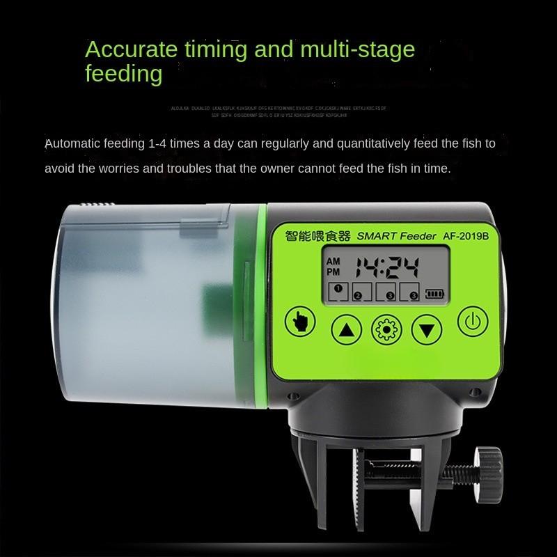 200ML Alimentatore Intelligente con Timer Acquario Grande Capacità Dispenser per Cibo per Pesci Alimentatore Automatico per Acquario
