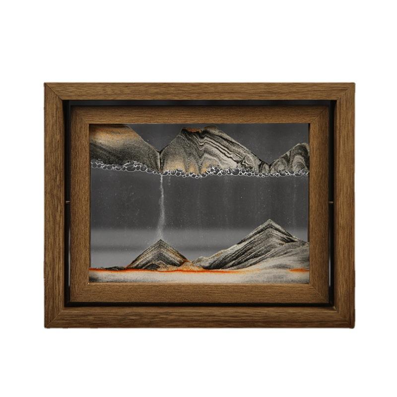 Creative Flowing Sand Paint Wooden Frame Hourglass Decorative Decoration Decoration Home Desktop Flowing Sand Paint Decoration