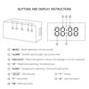 Mirror Led Digital Alarm Clock With Temperature Display And Smart Night Light For Bedroom, Makeup Vanity And Office Use