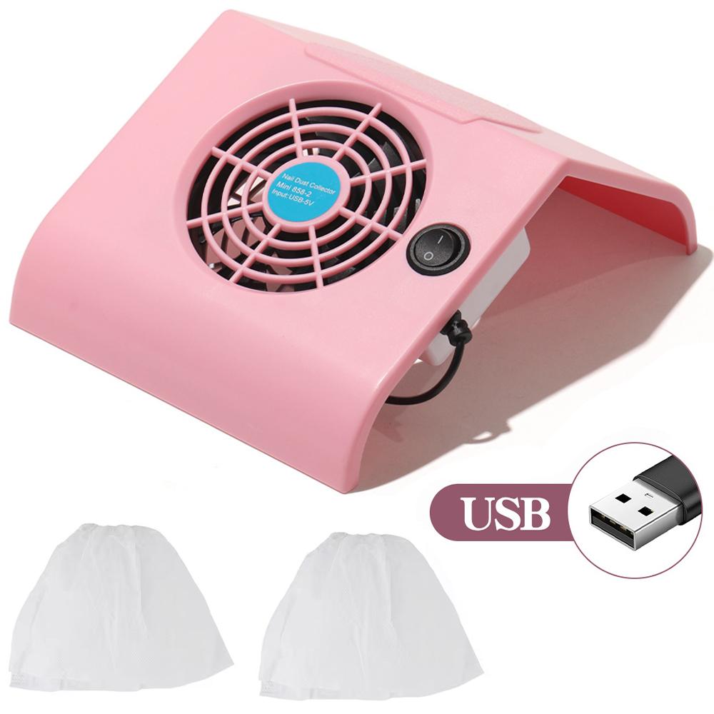 USB Nail Dust Collector Portable Mini Professional Nail Dust Extractor Nail Vacuum Cleaner Fan Dust Filter Nail Art Manicure