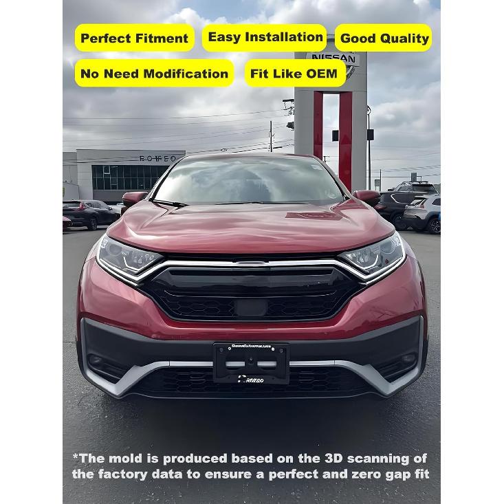 FASTCHE Front Bumper License Tag Plate Frame Bracket Holder Compatible with 2020 2021 2022 Honda CR-V Replace #71145TLAA50, HO1068134