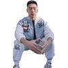 Li Ning Badfive American Vintage Print Letter Baseball Jacket Men Jacket Gray AJDT773-2