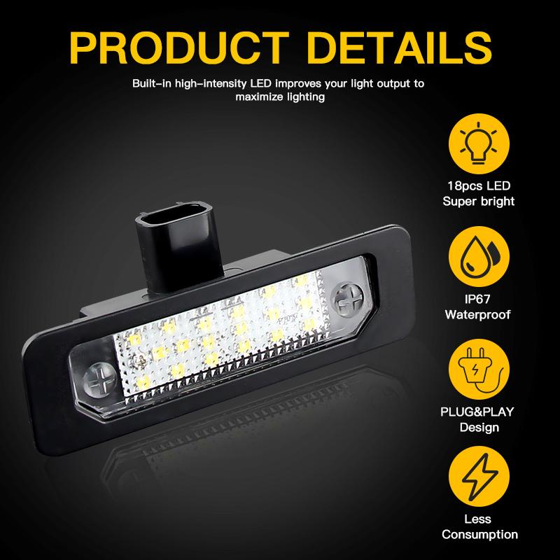 2 Stück Canbus LED Kennzeichenleuchte für Ford Mustang 2010-2014 Focus Fusion Flex Taurus Lincoln MKS MKT MKX Mercury Milan