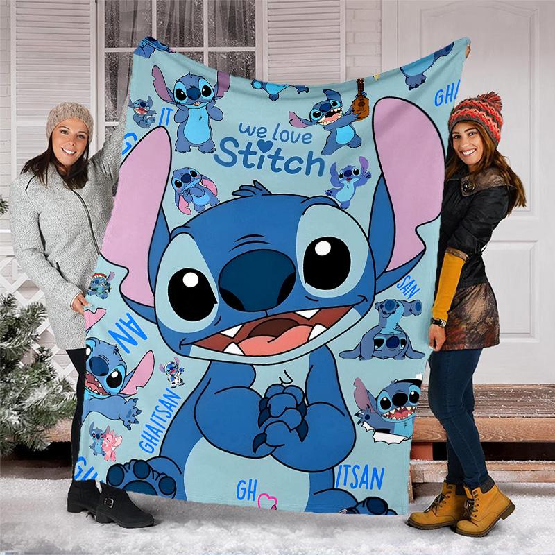 1pc S-Stitch2 Theme Blanket - Digital Print, Polyester, Cozy for All Seasons, Perfect for Outdoor, and Travel