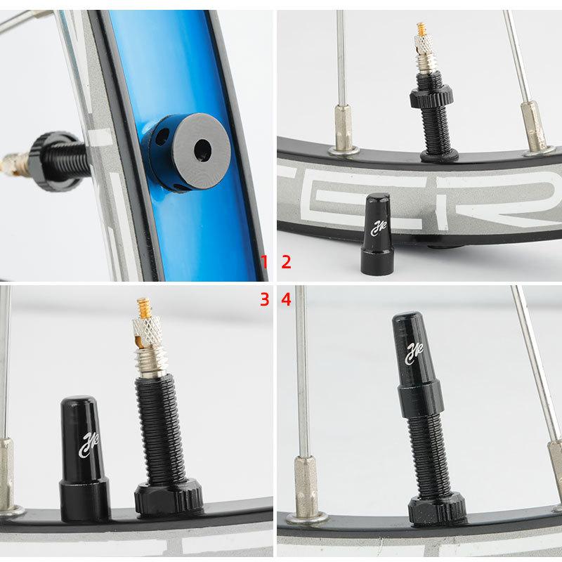 Bicycle F/V Tubeless Valve 44 60 80Mm For Bike Aluminum Alloy Pole Brass Core Integrated Rectangle Base Valve Cycling Parts