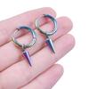 Pendientes Colgantes de Cono Para Mujeres/Hombres Accesorios Joyería Punk Aro Arcoíris Vintage Piercing en la Oreja Boucle D’Oreille Acero Inoxidable
