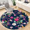 1pc Floral Pattern Office Round Area Rug, Under Office Chairs Bedroom Living Room Home Decor, Room Deco