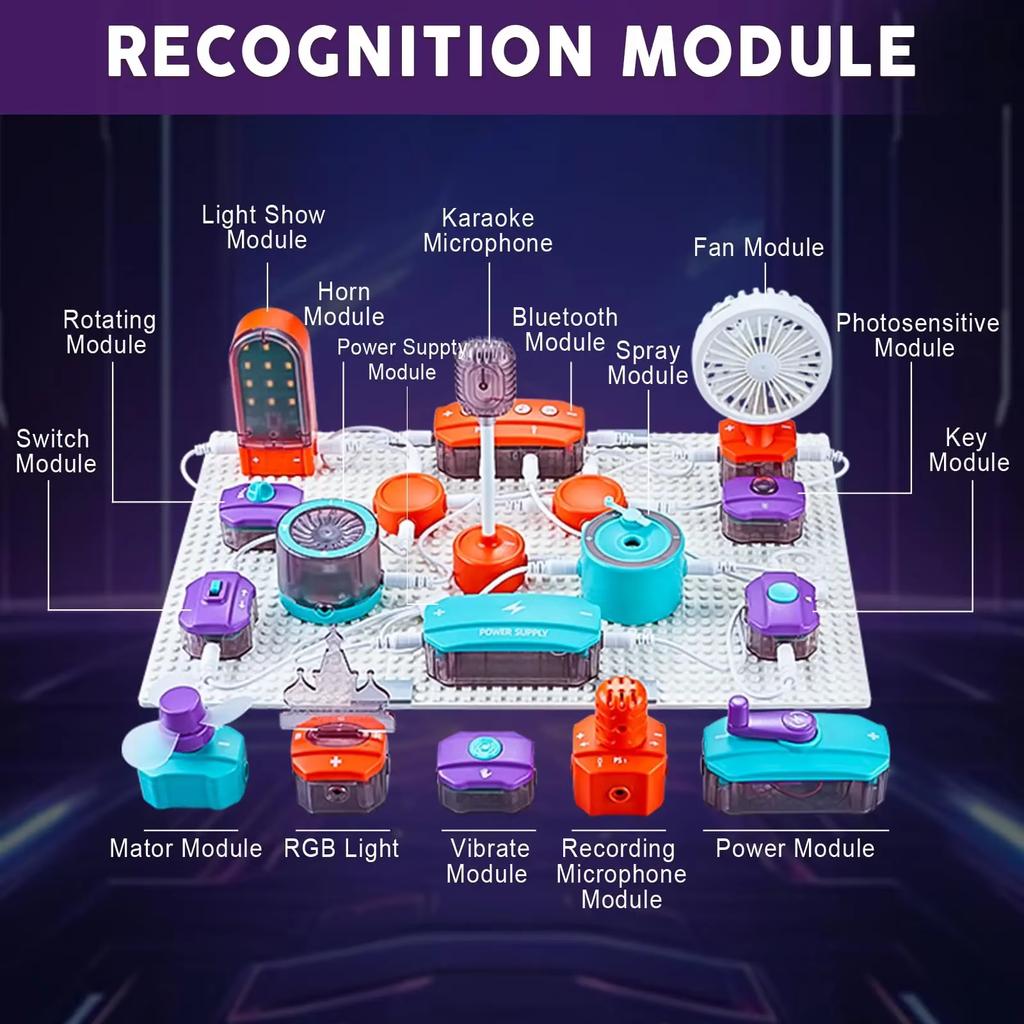 STEM Science Experiment Set for Kids - Electronic Building Blocks Physics Circuit Experiment Toys for Education And Learning