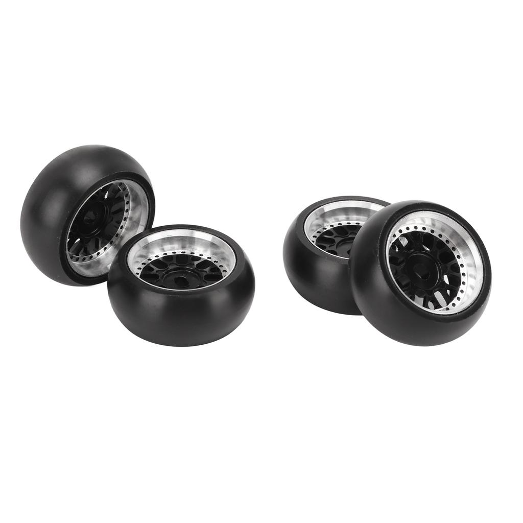 4pcs RC Drift Tire Aluminum Alloy Stable Flexible Drift Car Tyre for Wltoys 1 28 RC Car