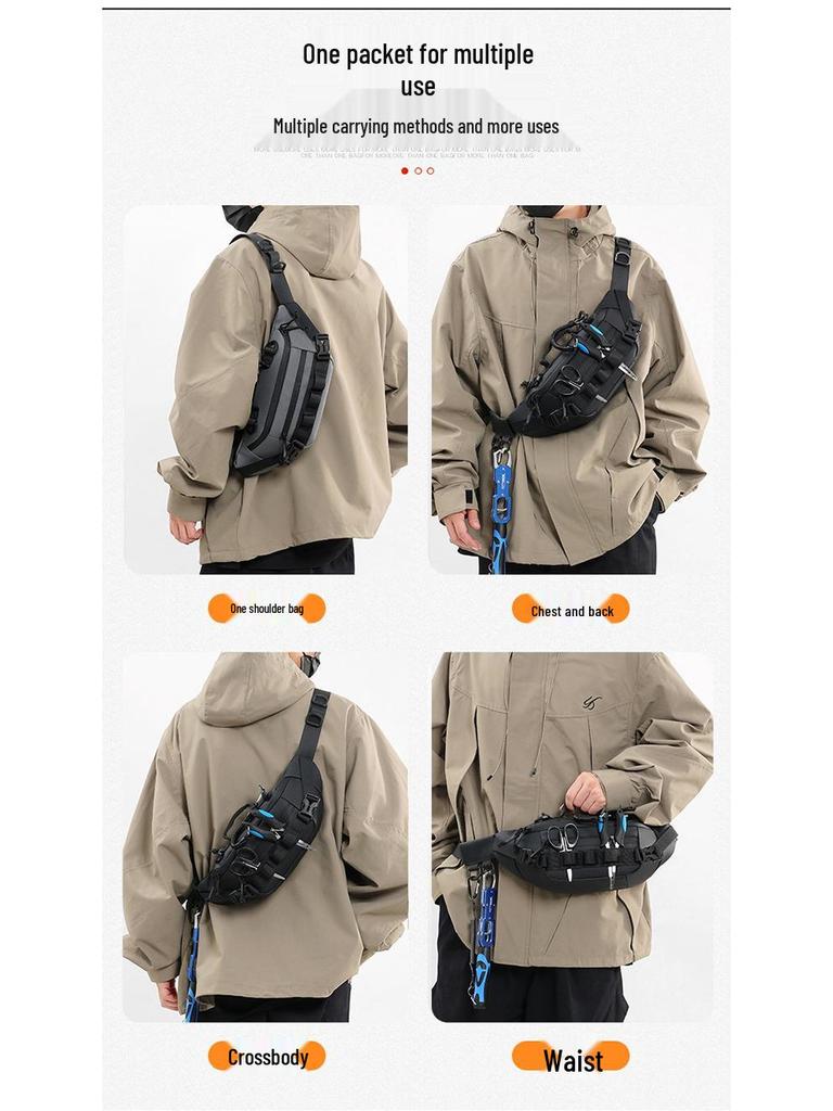 Luya Men's Multifunctional Waterproof Waist Bag for Fishing and Outdoor Travel