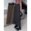 Women's High-Waist Woolen A-Line Black Skirt - Autumn/Winter Mid-Length, Hip-Hugging Style