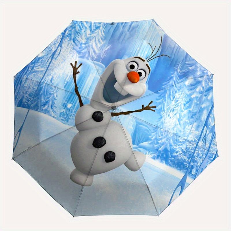 1pc Olaf Snowman Automatic Folding Umbrella: Portable 3-Fold Design with 8 Iron Frame, Perfect for Outdoor Use, Festive Gifts, Travel, Daily