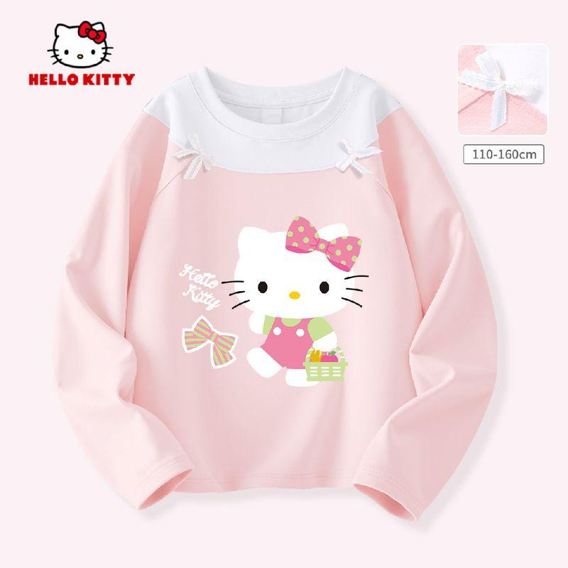 Hello Kitty Mädchen Langarmshirt, Frühling und Herbst 2026 Neuer Stil, Stylisches Langarmoberteil für Mädchen