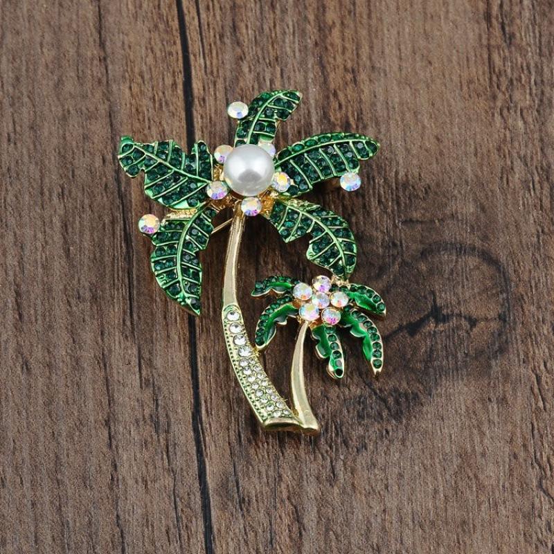 Broșă Trendy din Aliaj cu Palmier Cardigan Pin Versatil Accesoriu la Modă pentru Decorarea Îmbrăcămintei Bijuterie Cadou