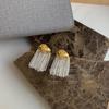 Contrast Color Metal Waterfall Tassel Earrings for Women Square Round Face Light Luxury Minority Earrings Ear Studs 2024 New Arrival Best Selling
