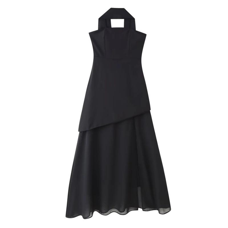 European-American Women s Strapless One-Shoulder Sleeveless Fashion Dress M чёрный