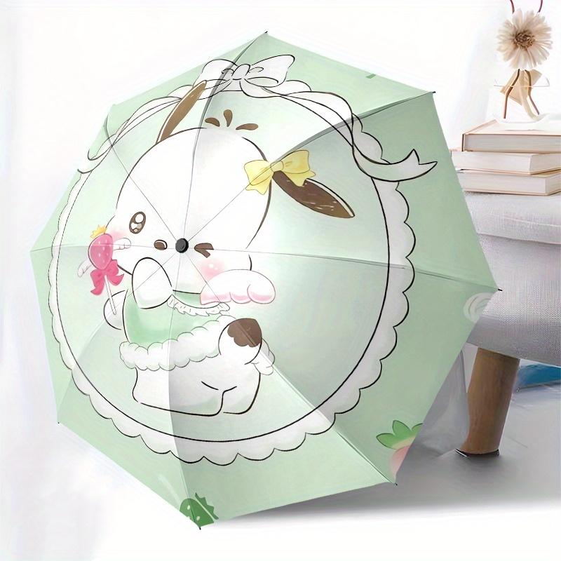Pachadog Automatic Folding Umbrella-Simple 8-Rib Design, Bright Cartoon Pattern, Durable Iron Frame, Suitable For Travel, Outdoor, Beach-Cut