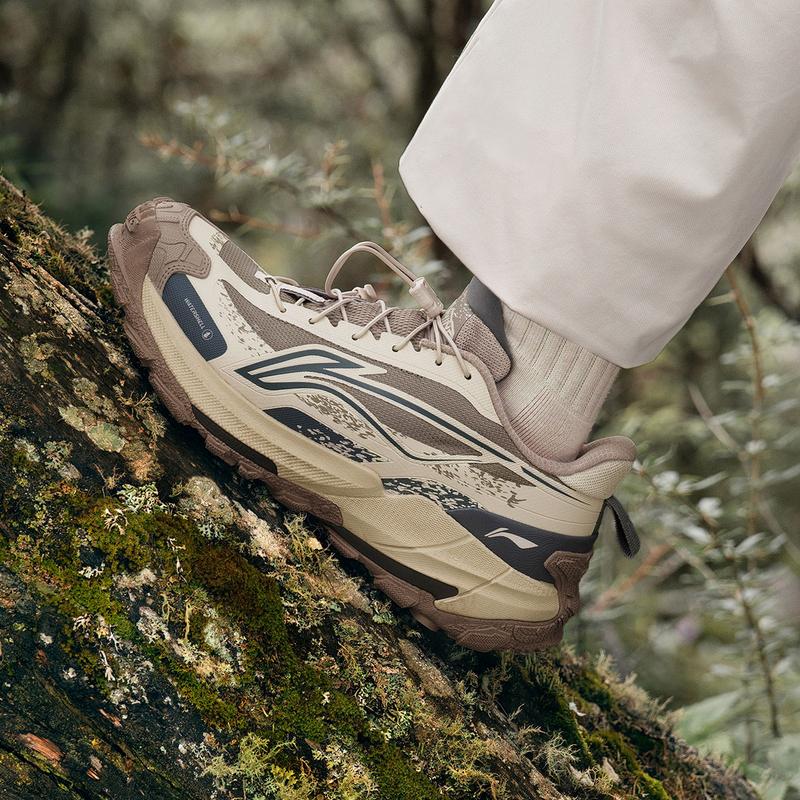 Li Ning Outdoor CF Tracing Cushioning Low Top Outdoor Hiking Shoes Unisex Taupe AHTU005-3
