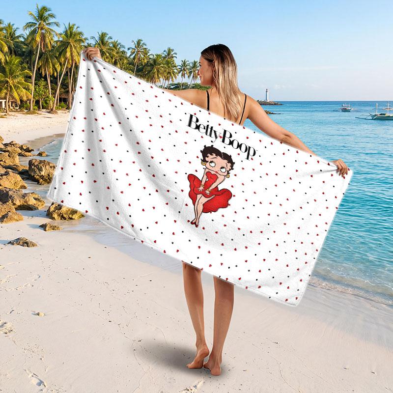 Large Beach TowelBetty Boop Soft Absorbent Towel Beach Bath Home Use