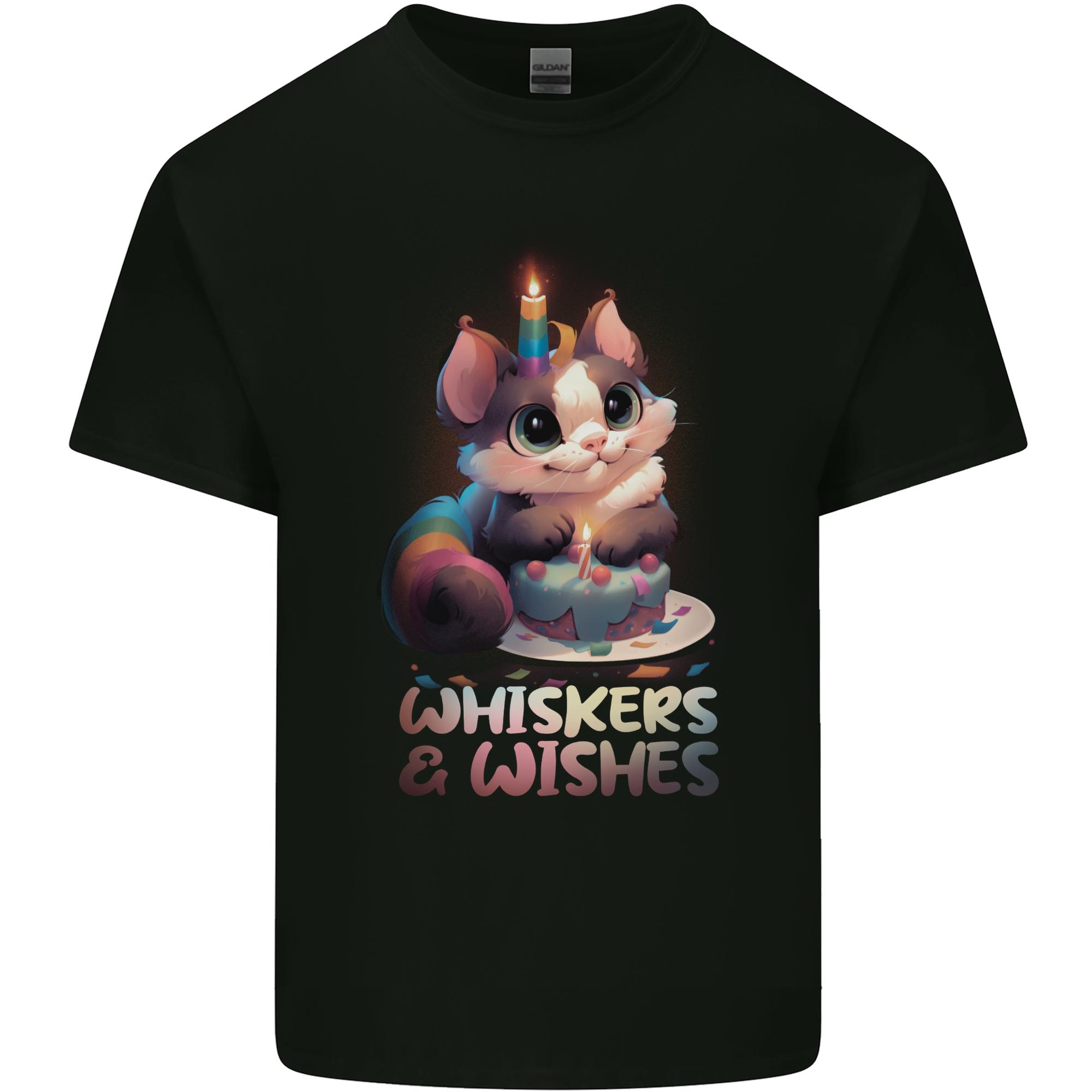 Whiskers Wishes Cat Birthday Unisexs Light Cotton TShirt S
