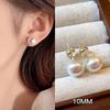 Shi Jia Hanfen Pink Pearl Stud Earrings with 925 Silver Needle - Elegant Mosquito Coil Ear Clips for Women